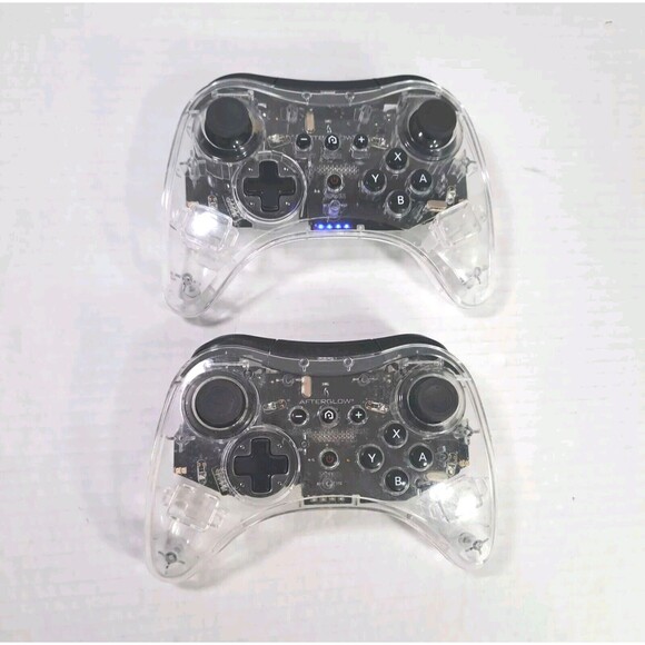 Wii U Lot Of 2 Afterglow Wireless Deluxe Controller Nintendo SEE DESCRIPTION - Picture 1 of 2